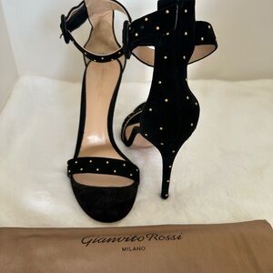 Gianvito Rossi Black Portofino Studded Women's Heels 40